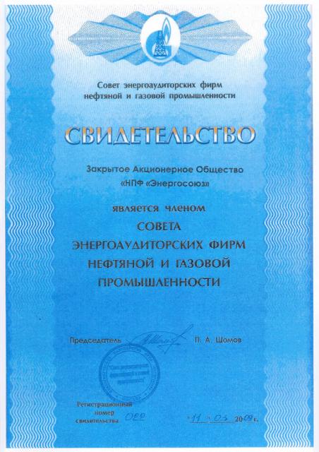 Свидетельство №22 от 11.03.2009 г.